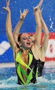 2008 Summer Olympic Games 2008 , Beijing, China (Katsiaryna Kulpo - Anastassia Parfenova got 17th place in duet event with a score of 85.334)